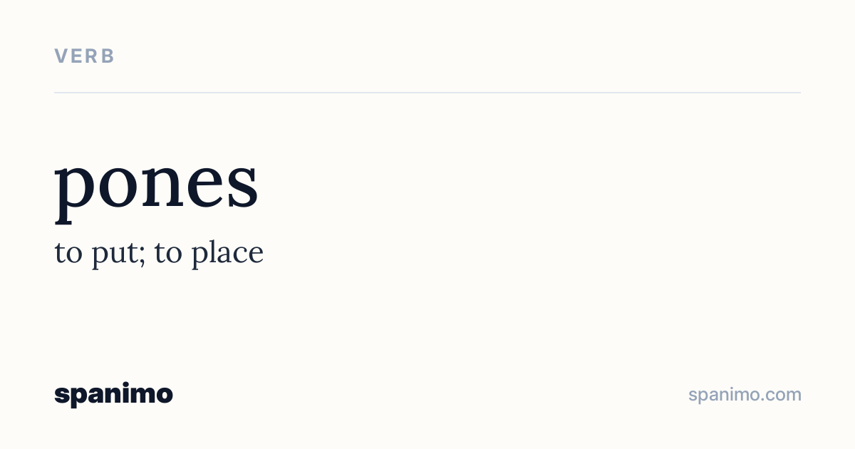 Word card for pones