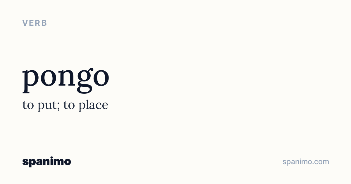 Word card for pongo