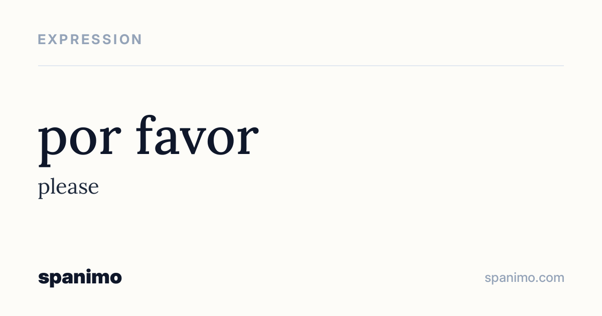 Word card for por favor