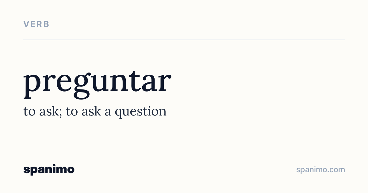 Word card for preguntar
