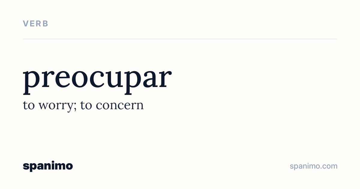 Word card for preocupar
