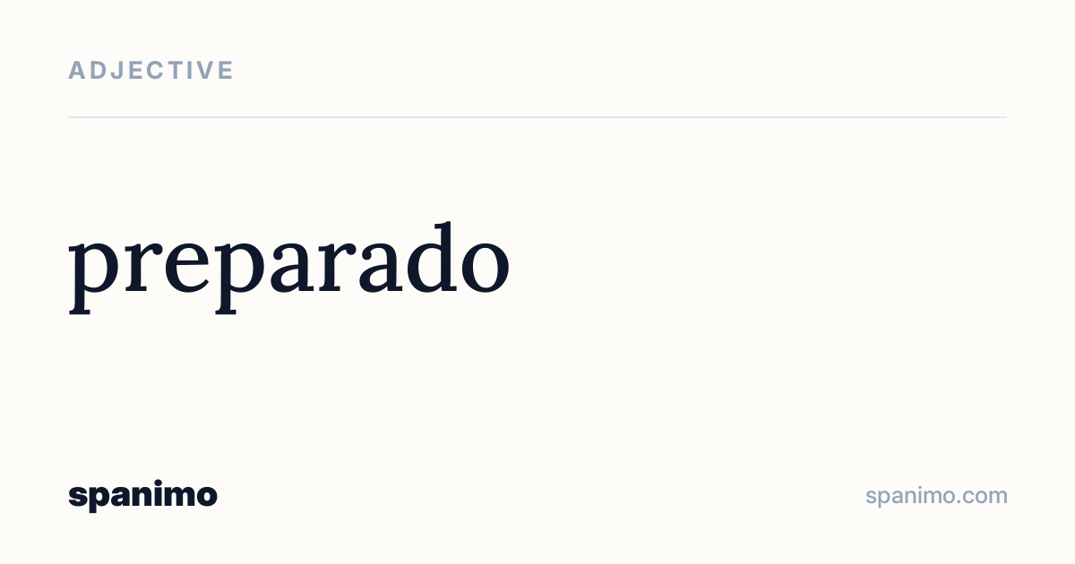 Word card for preparado