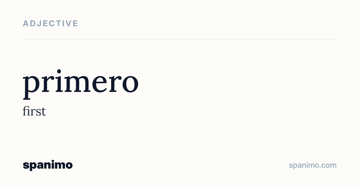 Word card for primero