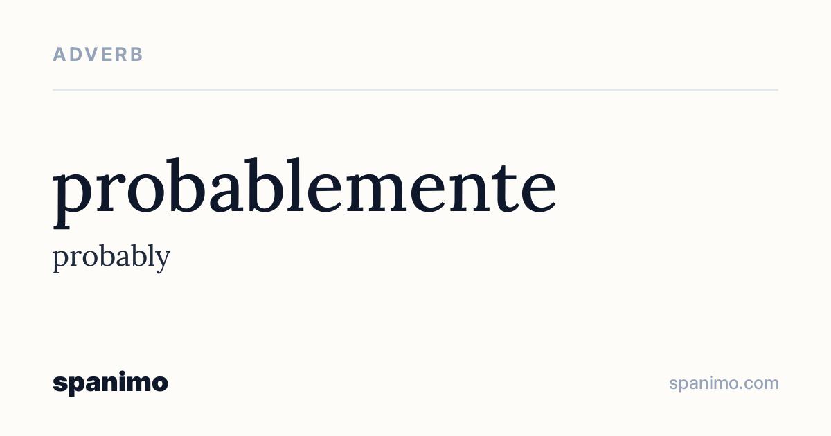 Word card for probablemente