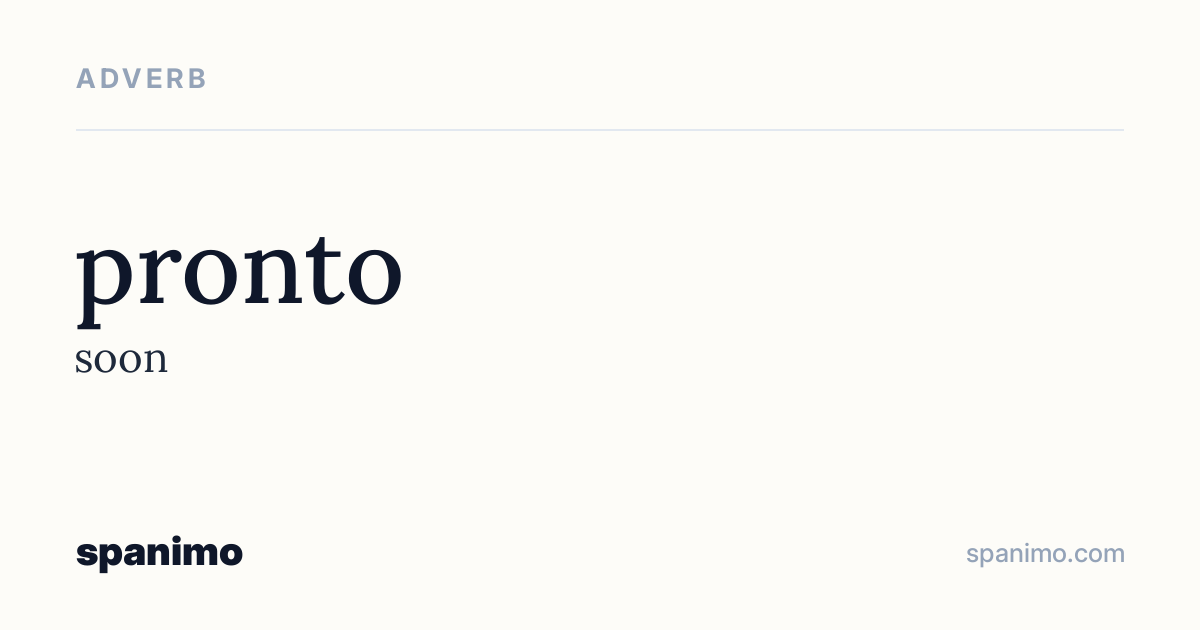 Word card for pronto