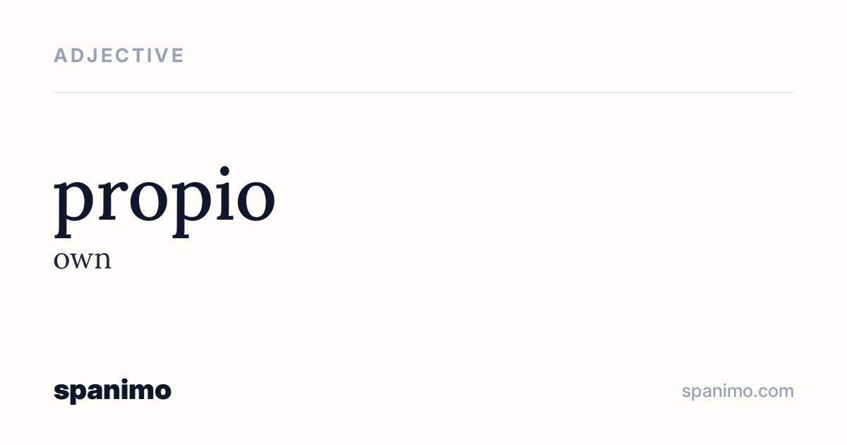 Word card for propio