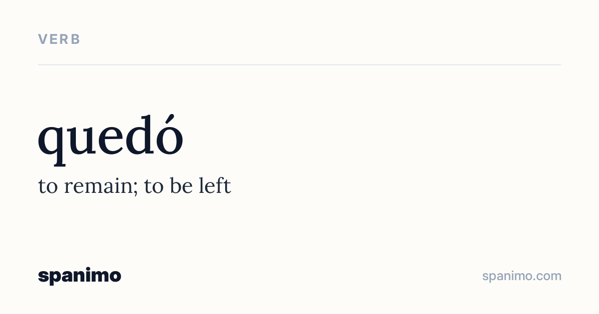 Word card for quedó