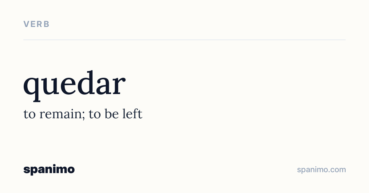 Word card for quedar