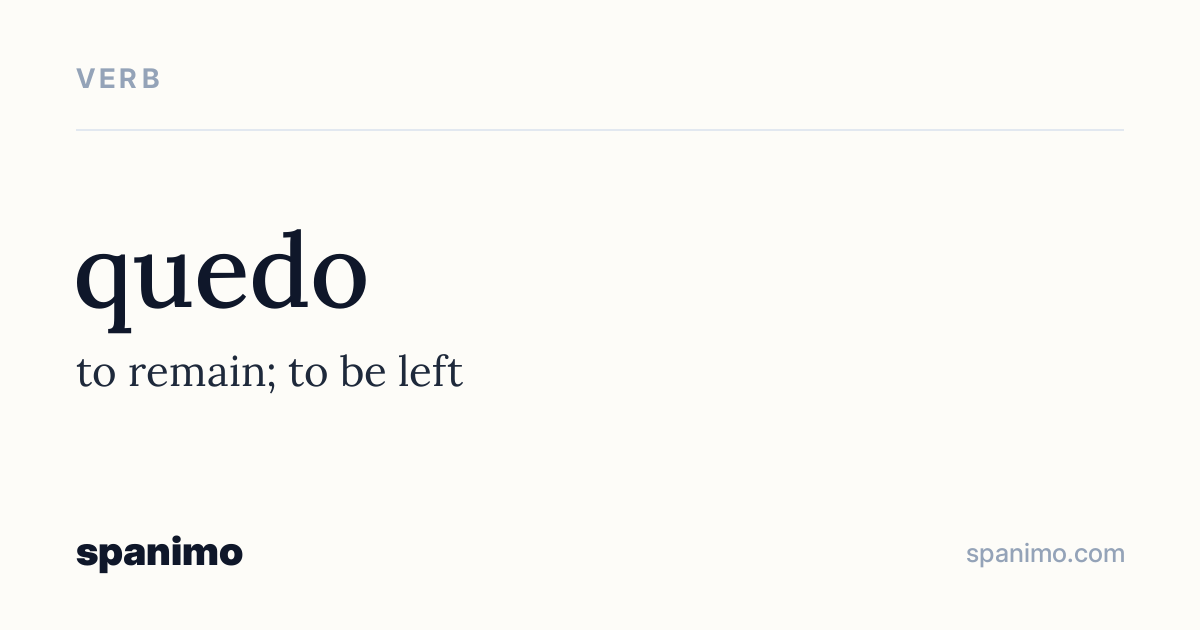 Word card for quedo