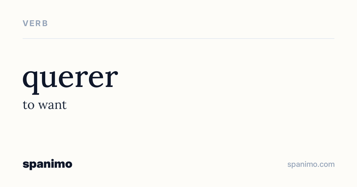 Word card for querer