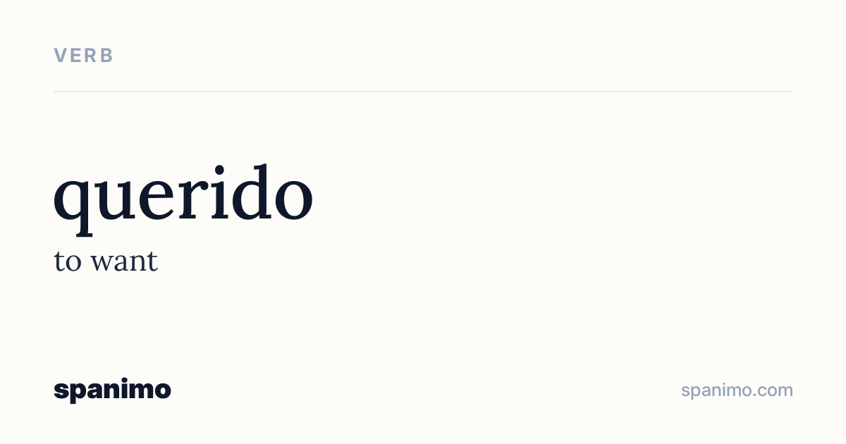 Word card for querido