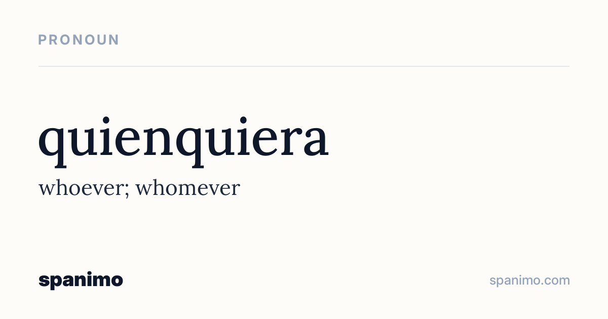Word card for quienquiera