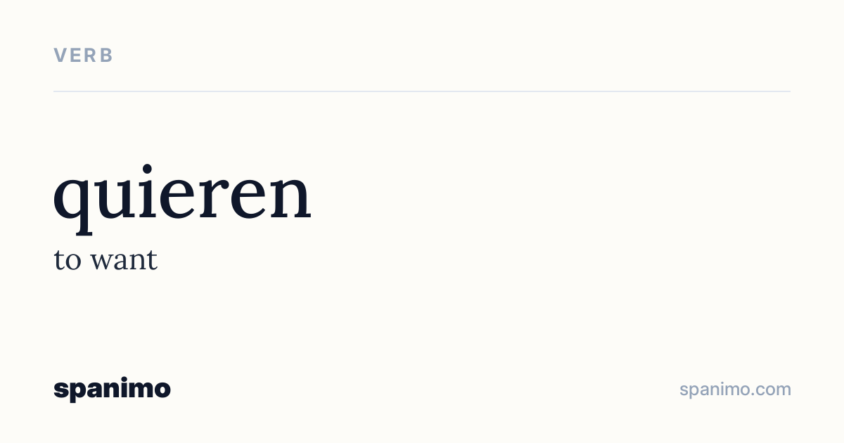 Word card for quieren