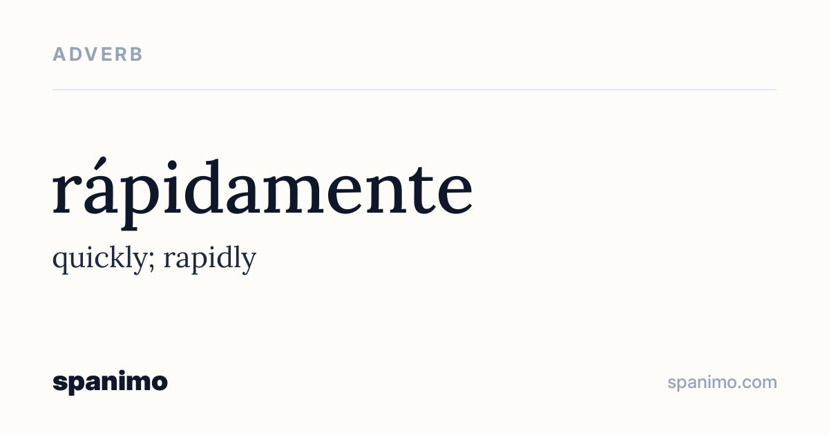 Word card for rápidamente