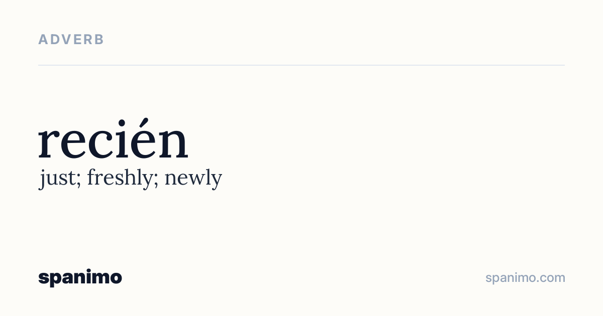 Word card for recién