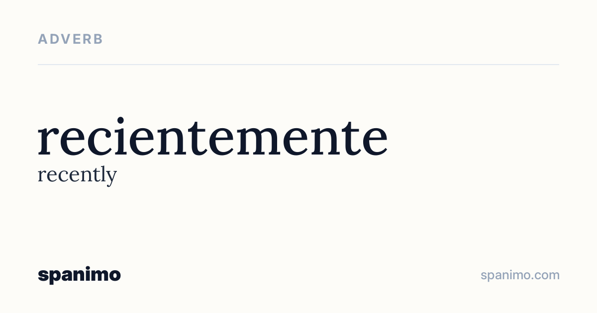 Word card for recientemente