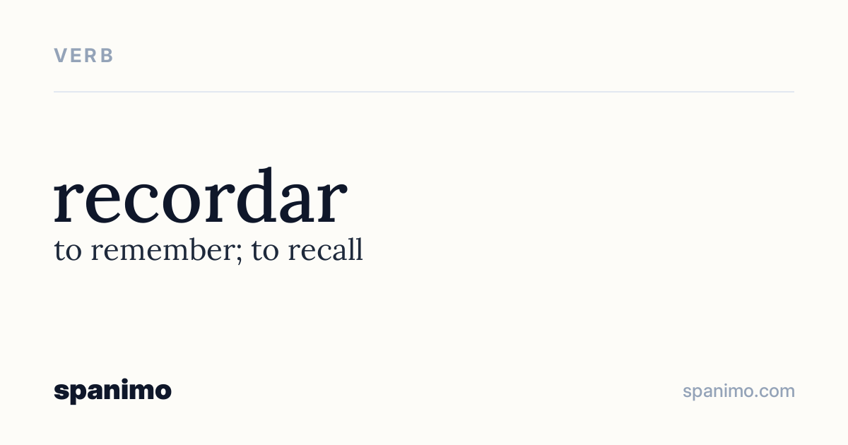 Word card for recordar