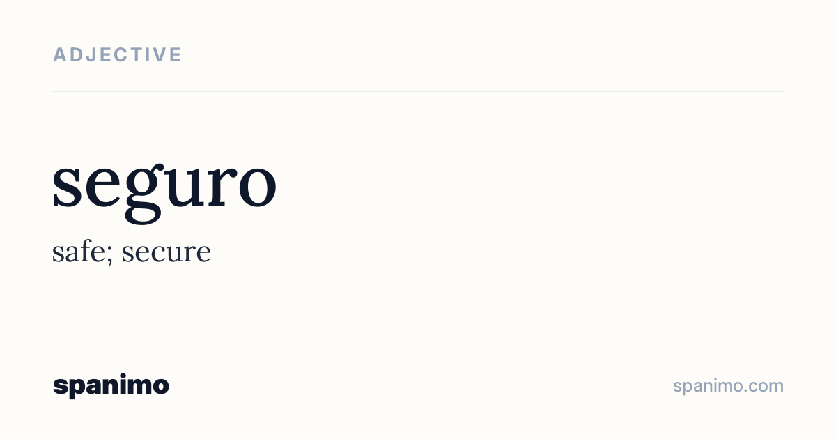 Word card for seguro