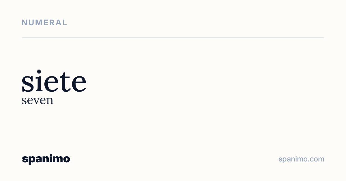 Word card for siete