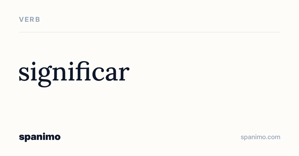 Word card for significar