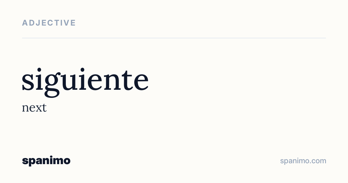 Word card for siguiente