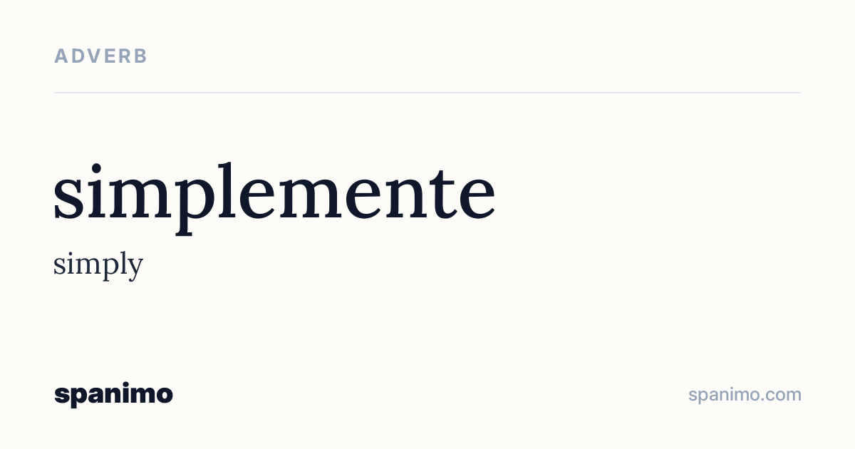 Word card for simplemente