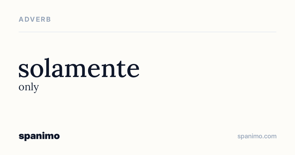 Word card for solamente
