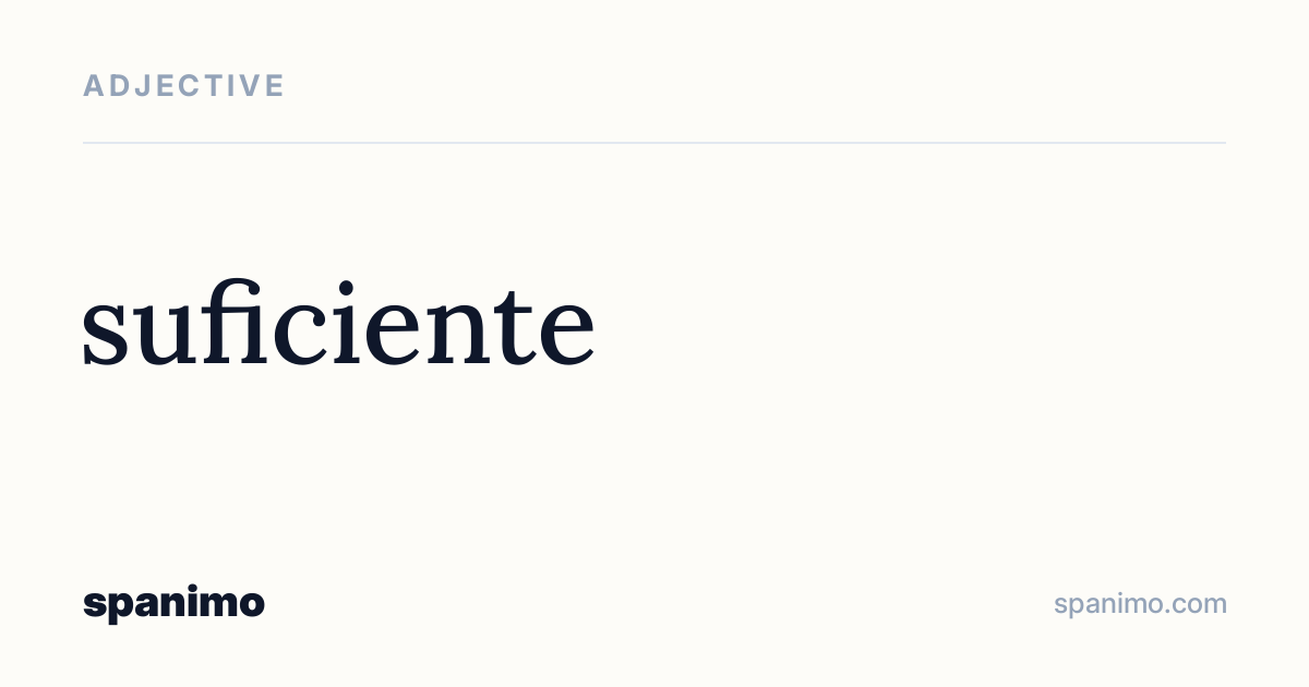 Word card for suficiente