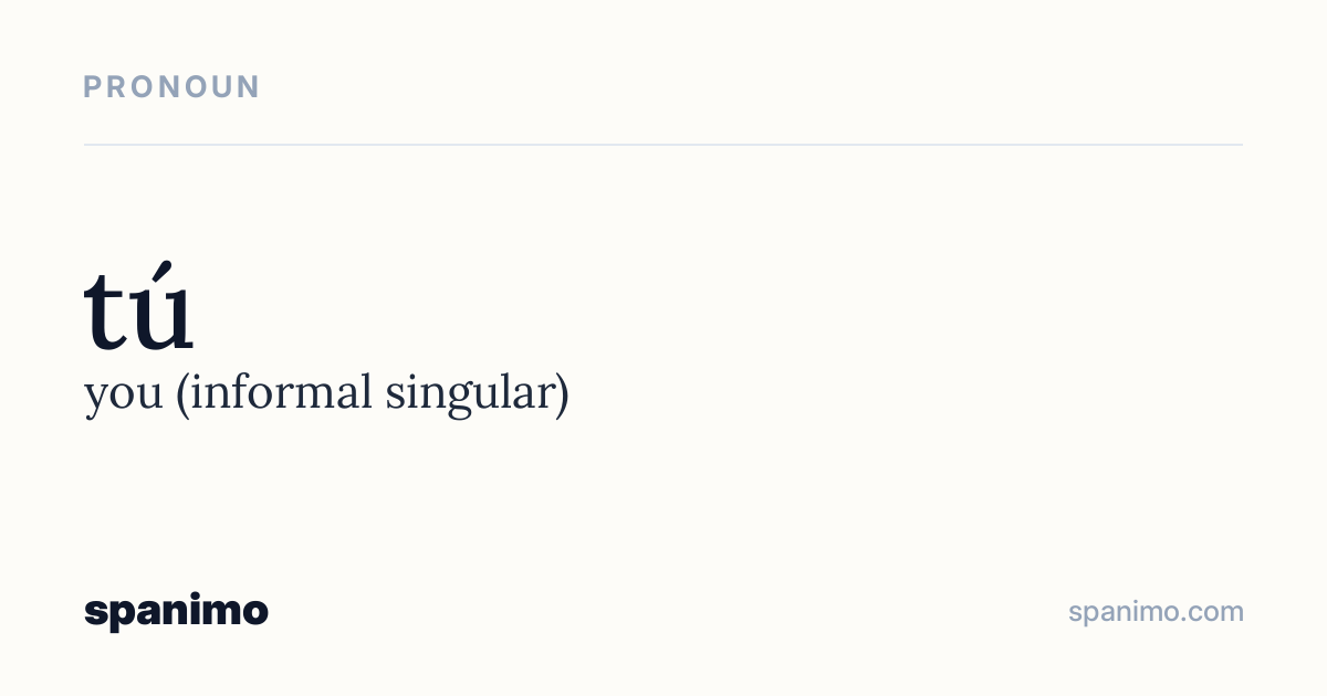 Word card for tú