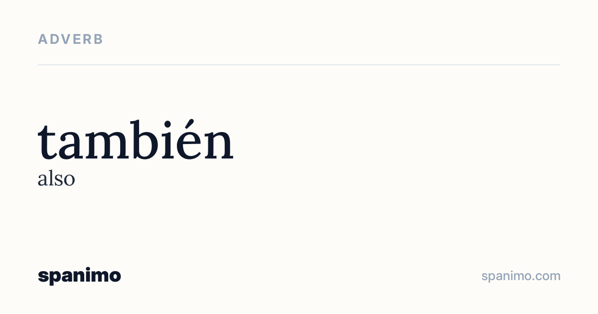 Word card for también