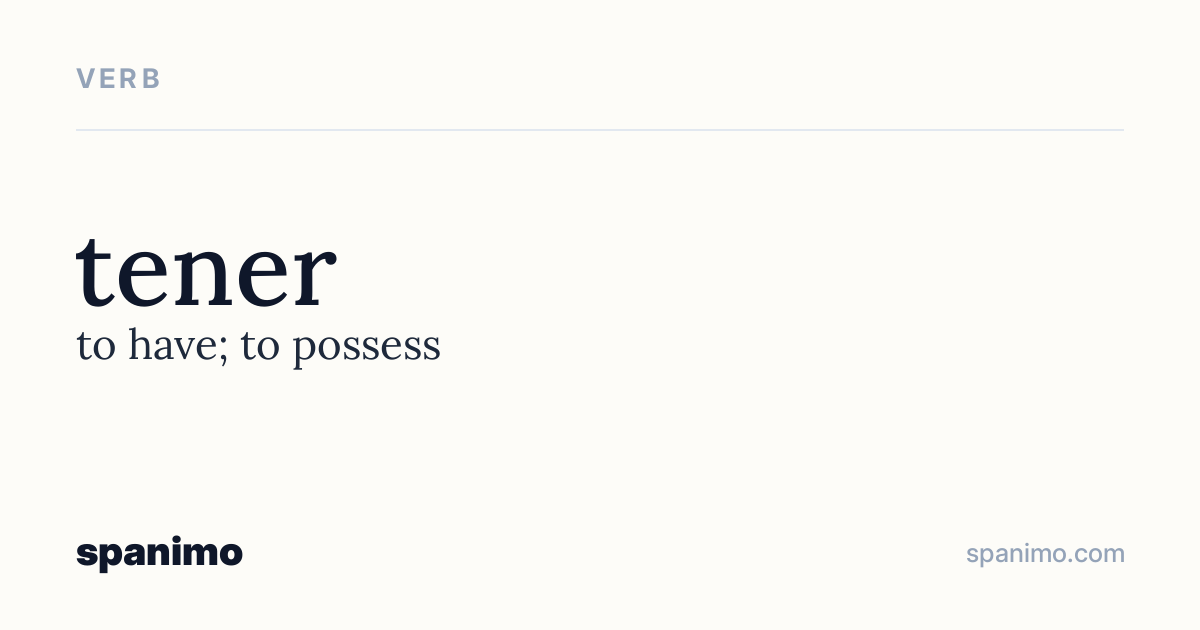Word card for tener