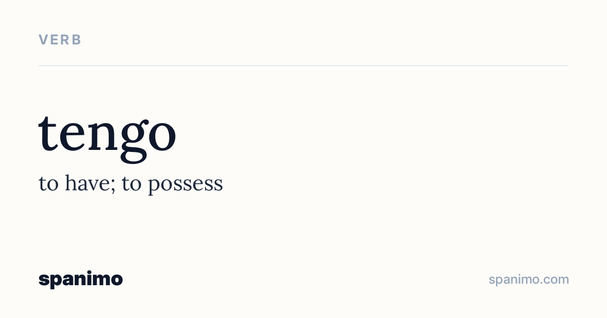 Word card for tengo
