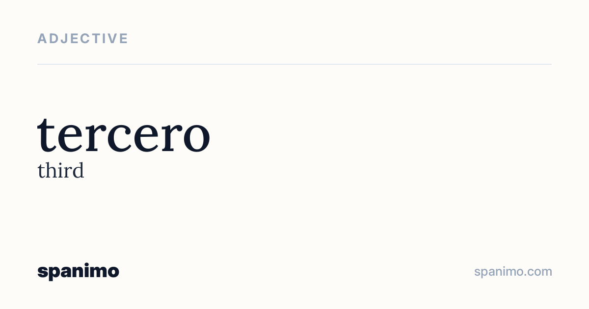 Word card for tercero