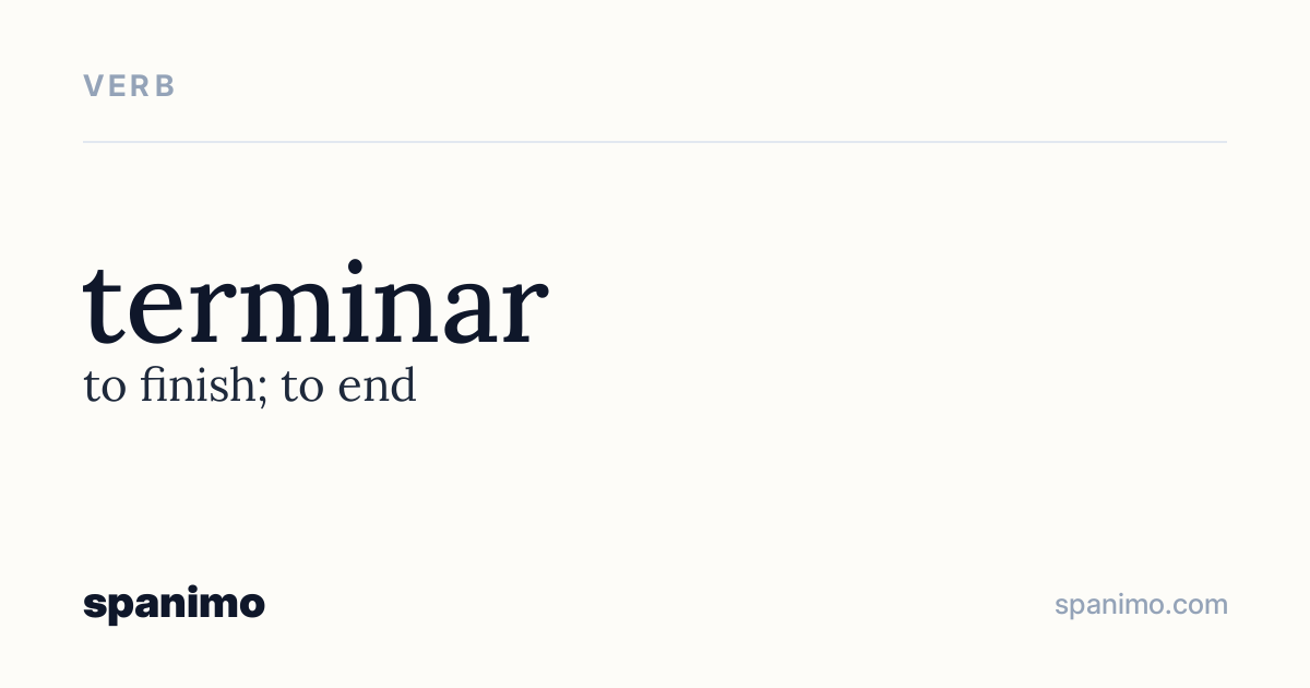 Word card for terminar