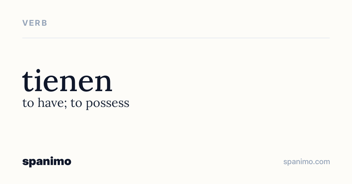 Word card for tienen