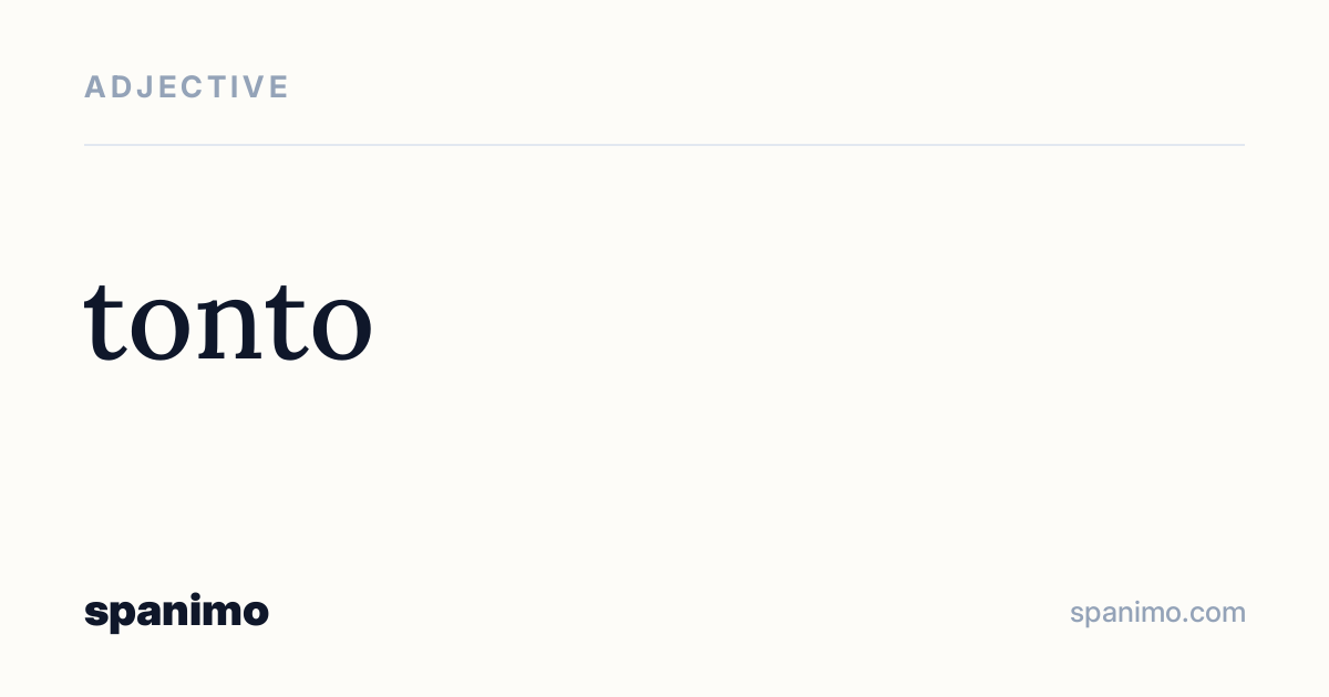 Word card for tonto