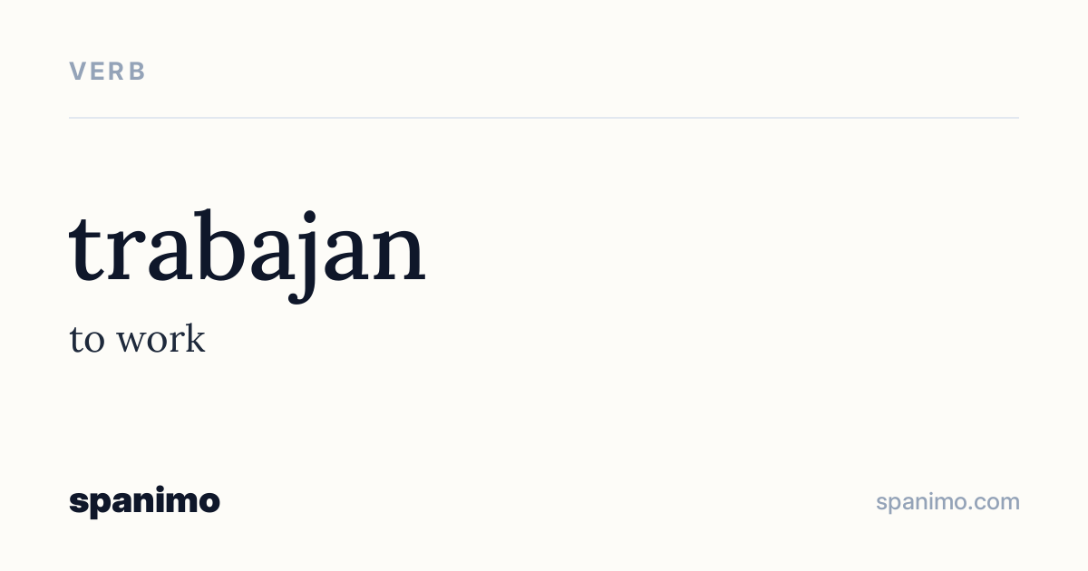 Word card for trabajan