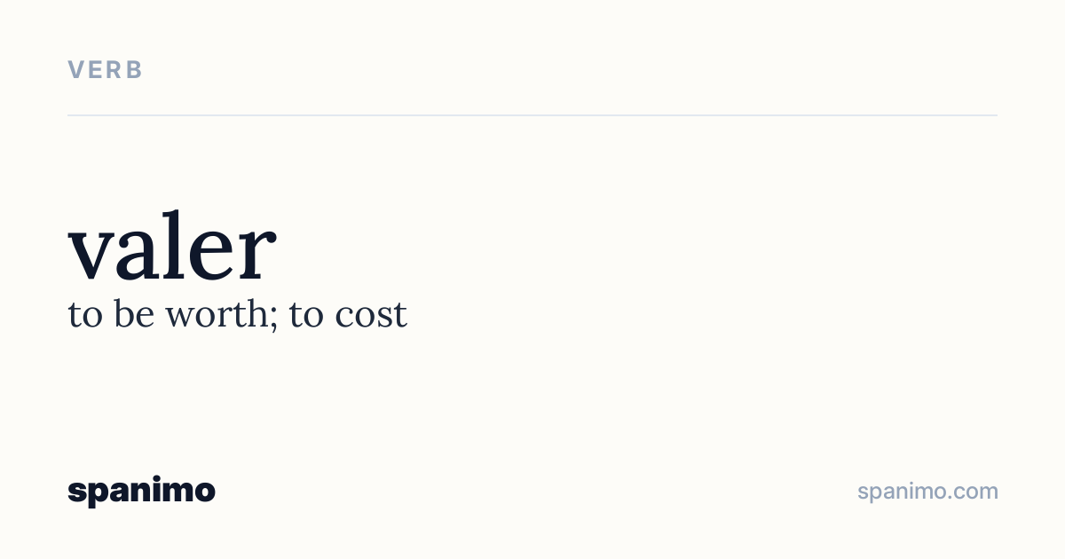 Word card for valer