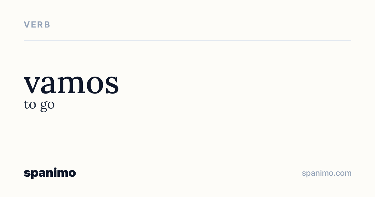 Word card for vamos