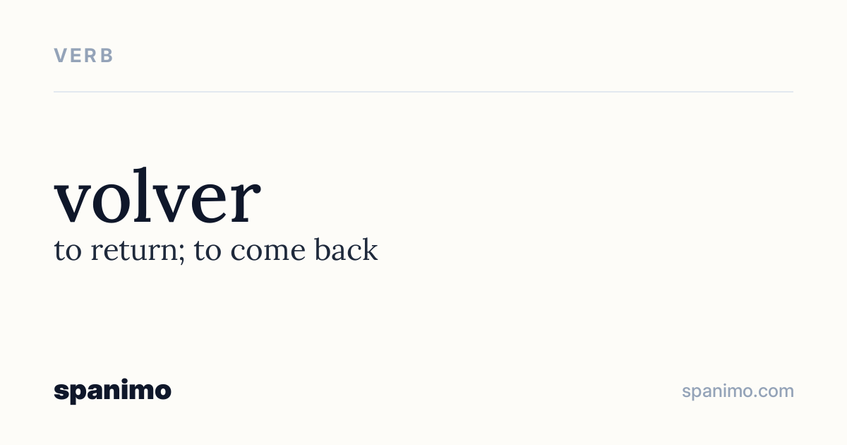 Word card for volver