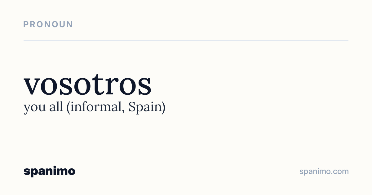 Word card for vosotros