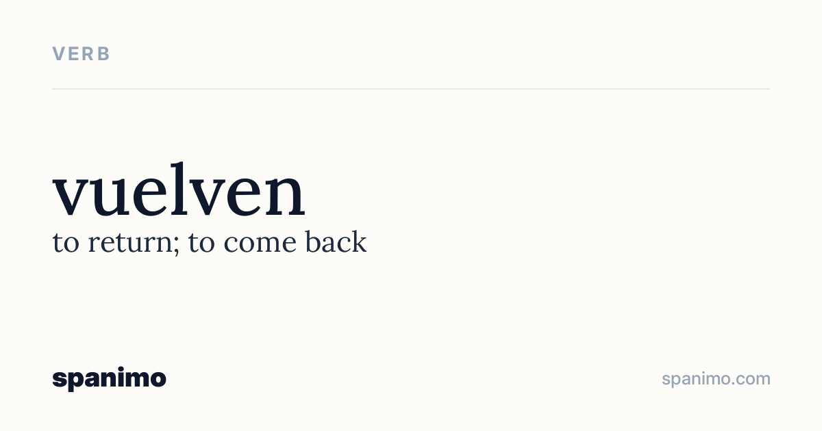 Word card for vuelven