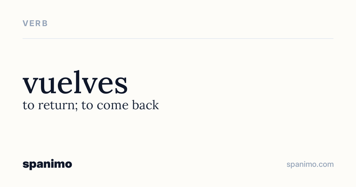 Word card for vuelves
