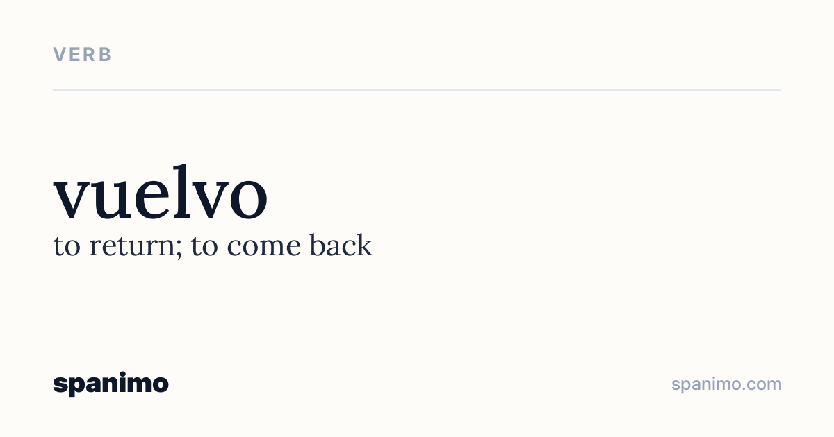 Word card for vuelvo