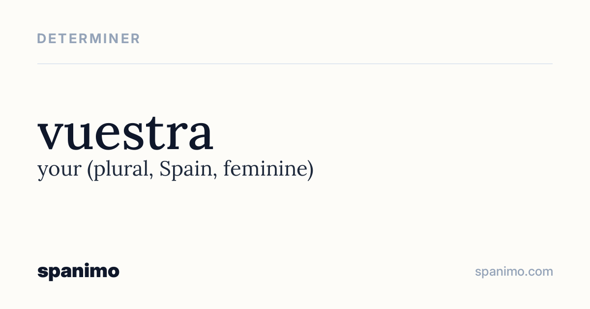 Word card for vuestra